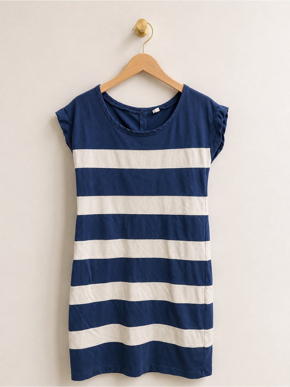 J.Crew Blue & White Striped Flutter Sleeve Dress | Size Small